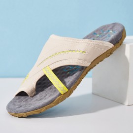 Women's Summer Canvas Breathable Flip-Flops Plus Size Comfy Casual Slippers