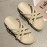 Women Solid Color Cross Band Home Flats Sandals