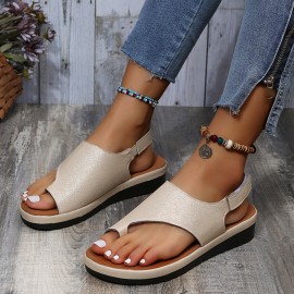 Women Casual Summer Beach Vacation Hook & Loop Thumb Sandals