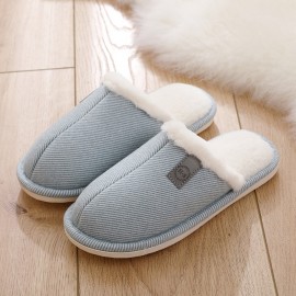 Women Casual Solid Color Closed Toe Flat Comfortable Warm Home Shoes