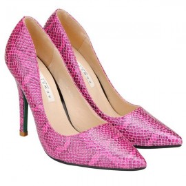 Shallow Mouth Snake Pattern PU Leather Pointed Toe Pumps